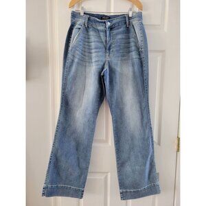 Judy Blue Los Angeles Blue Denim wide leg size 14W stretch festival boho casual